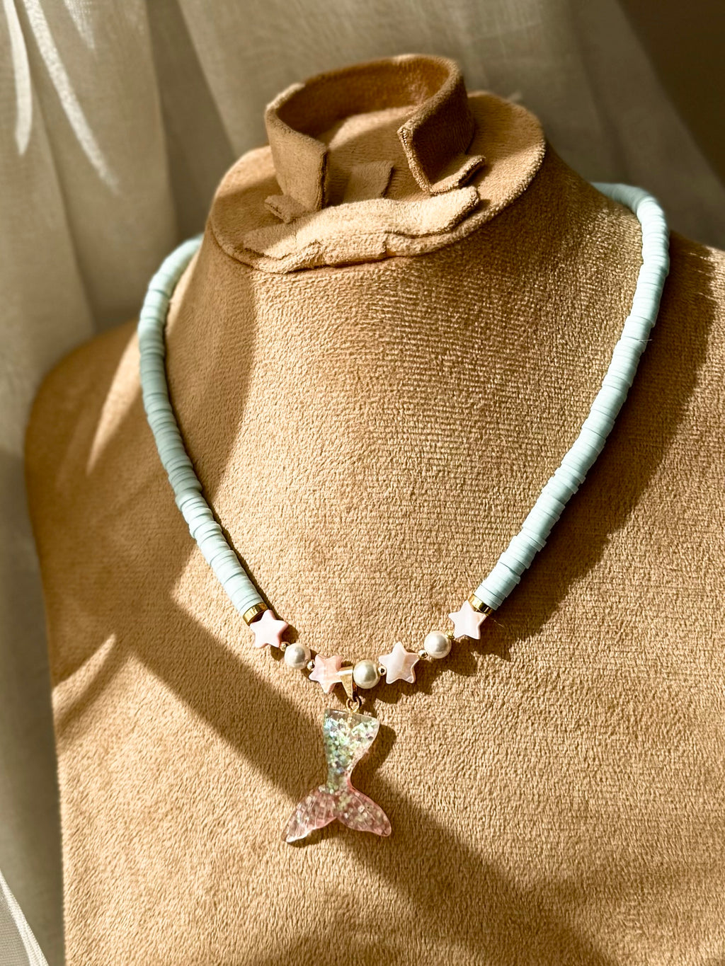 Heishi Beads Mermaid Tail Necklace