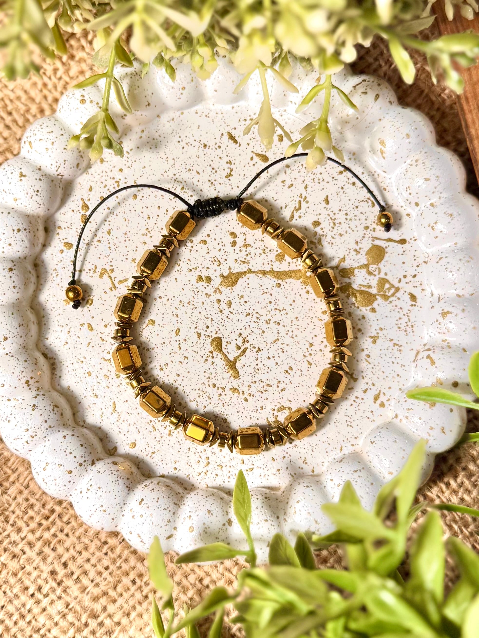 Natural Stone and Hematite Bracelet Set