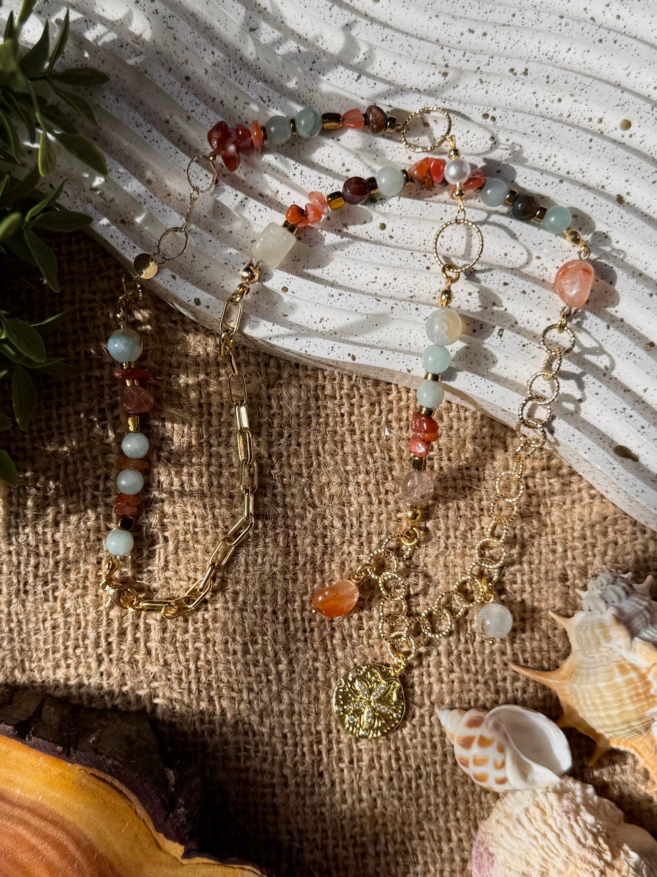 Agate and Stainless Steel Necklace