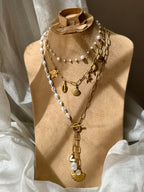 Majorca Pearls and Stainless Steel Charm Necklaces Set
