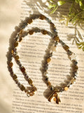 Hematite Necklace with Initial