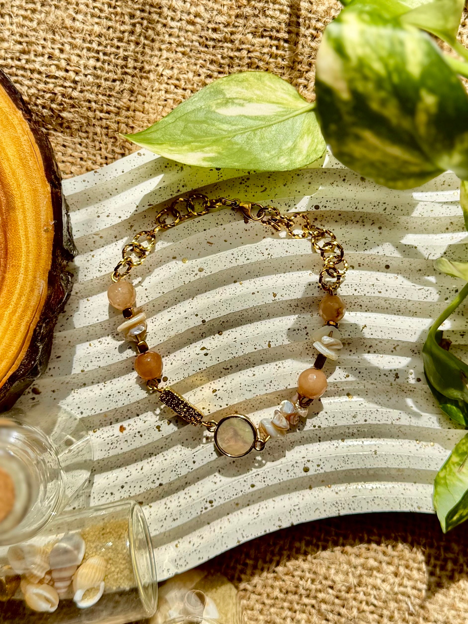 Natural Stones and Stainless Steel Bracelet Set