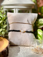 Crystal, Natural Pearl and Stainless Steel Bracelets Set