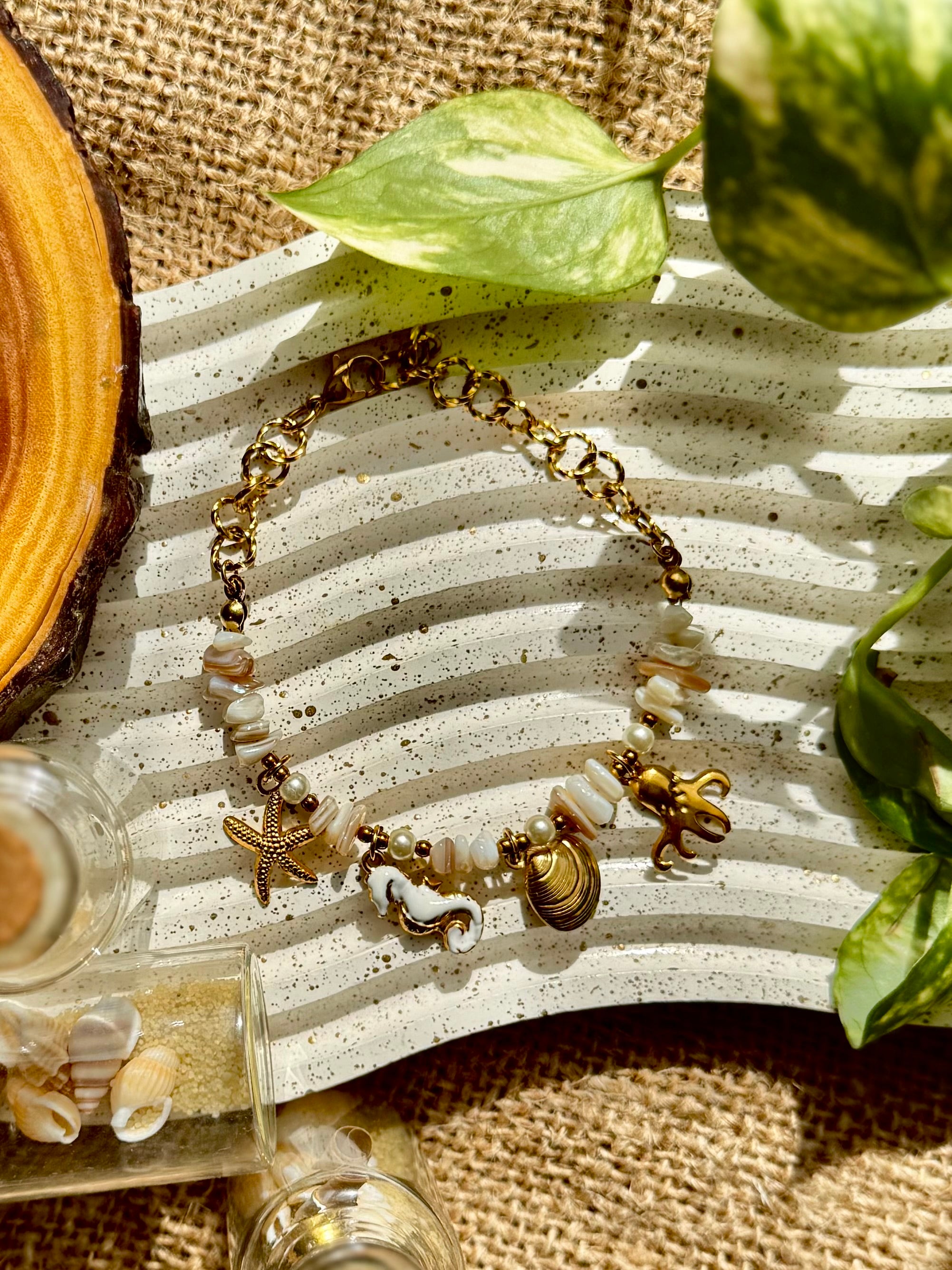 Natural Stones and Stainless Steel Bracelet Set