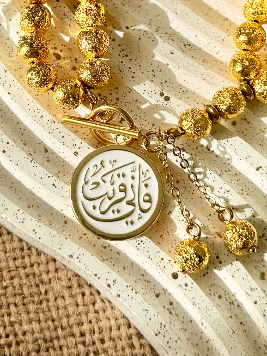 Gold-Plated Lava Stone Bracelet Seb7a