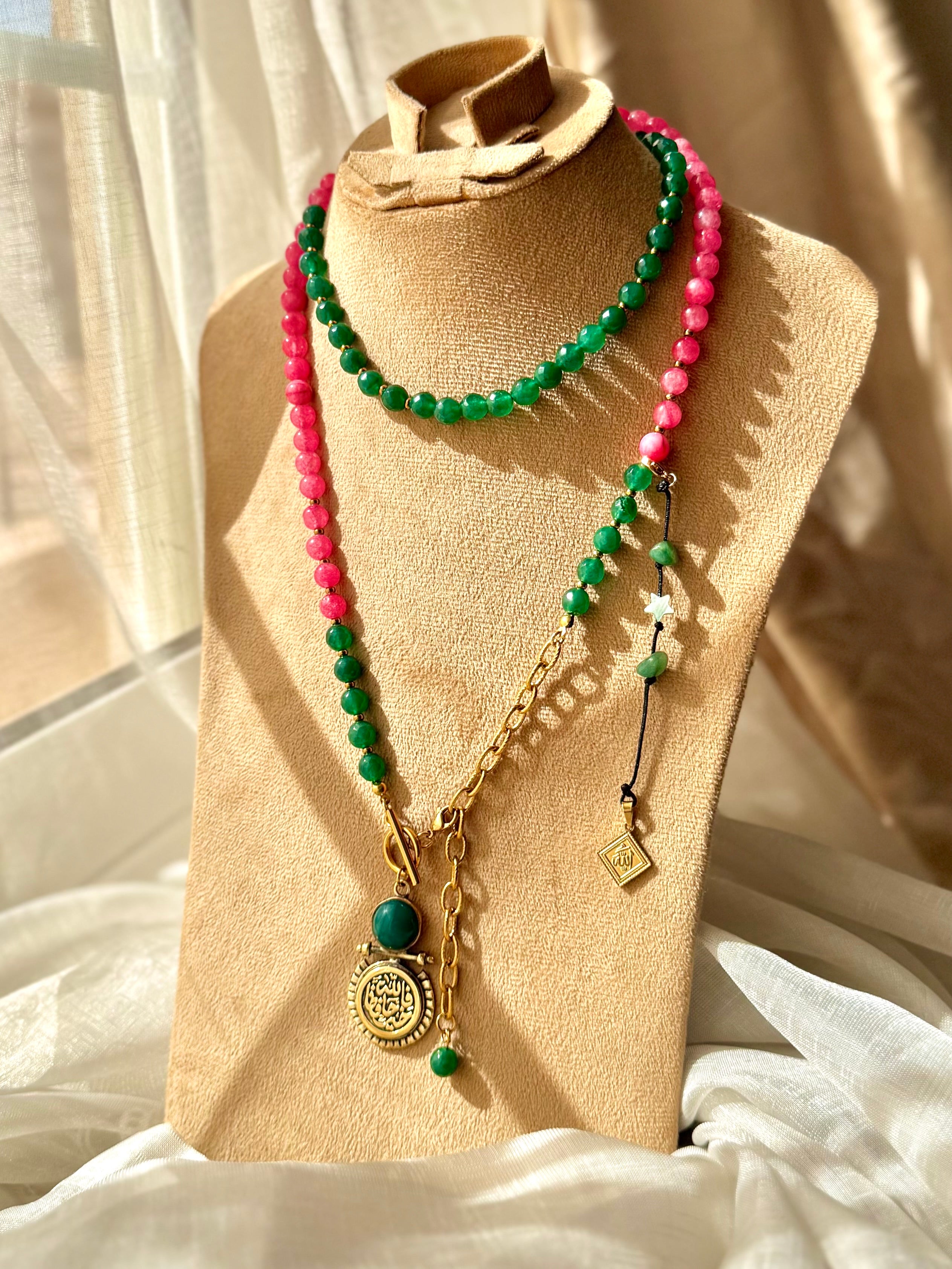 Hibiscus Agate and Aventurine Bracelet Seb7a