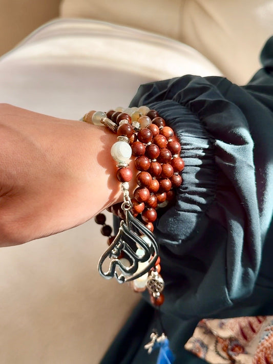 Sable™ Agate and Wood Beads Seb7a