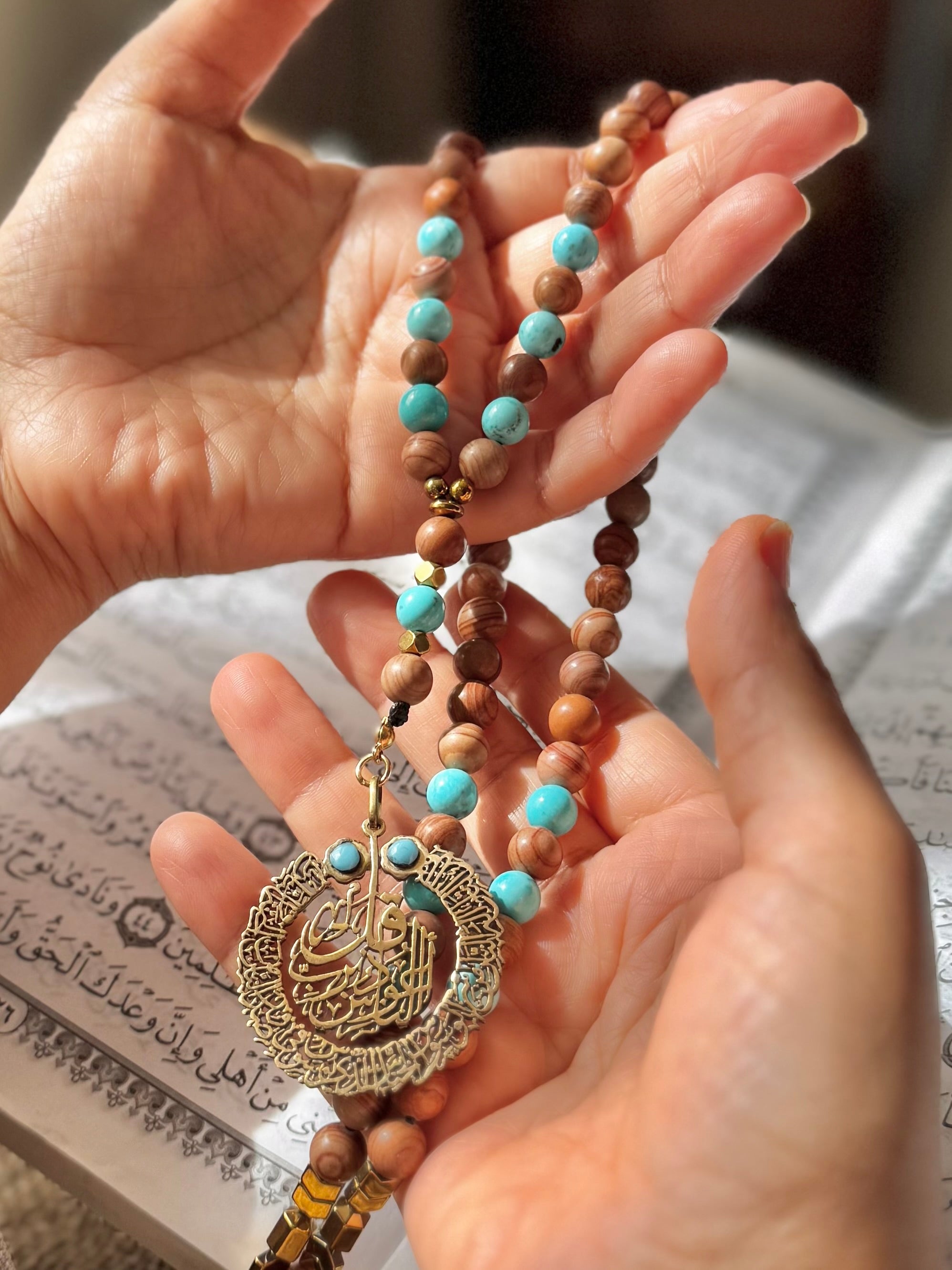 Red Wood Grain Jasper and Turquoise Seb7a